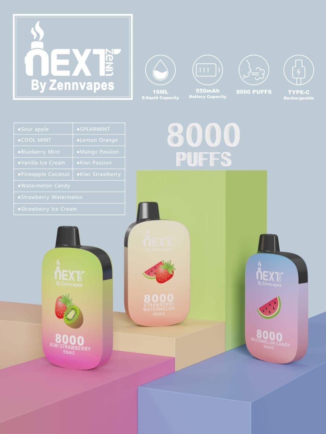 NEXTZENN DISPOSABLE VAPE 8000 PUFFS (PACK OF 5) Zenn Vapes NEXTZENN DISPOSABLE VAPE 8000 PUFFS (PACK OF 5) Zenn Vapes