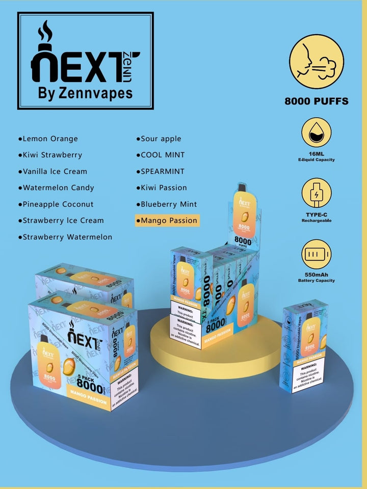 NEXTZENN DISPOSABLE VAPE 8000 PUFFS (PACK OF 5) Zenn Vapes NEXTZENN DISPOSABLE VAPE 8000 PUFFS (PACK OF 5) Zenn Vapes