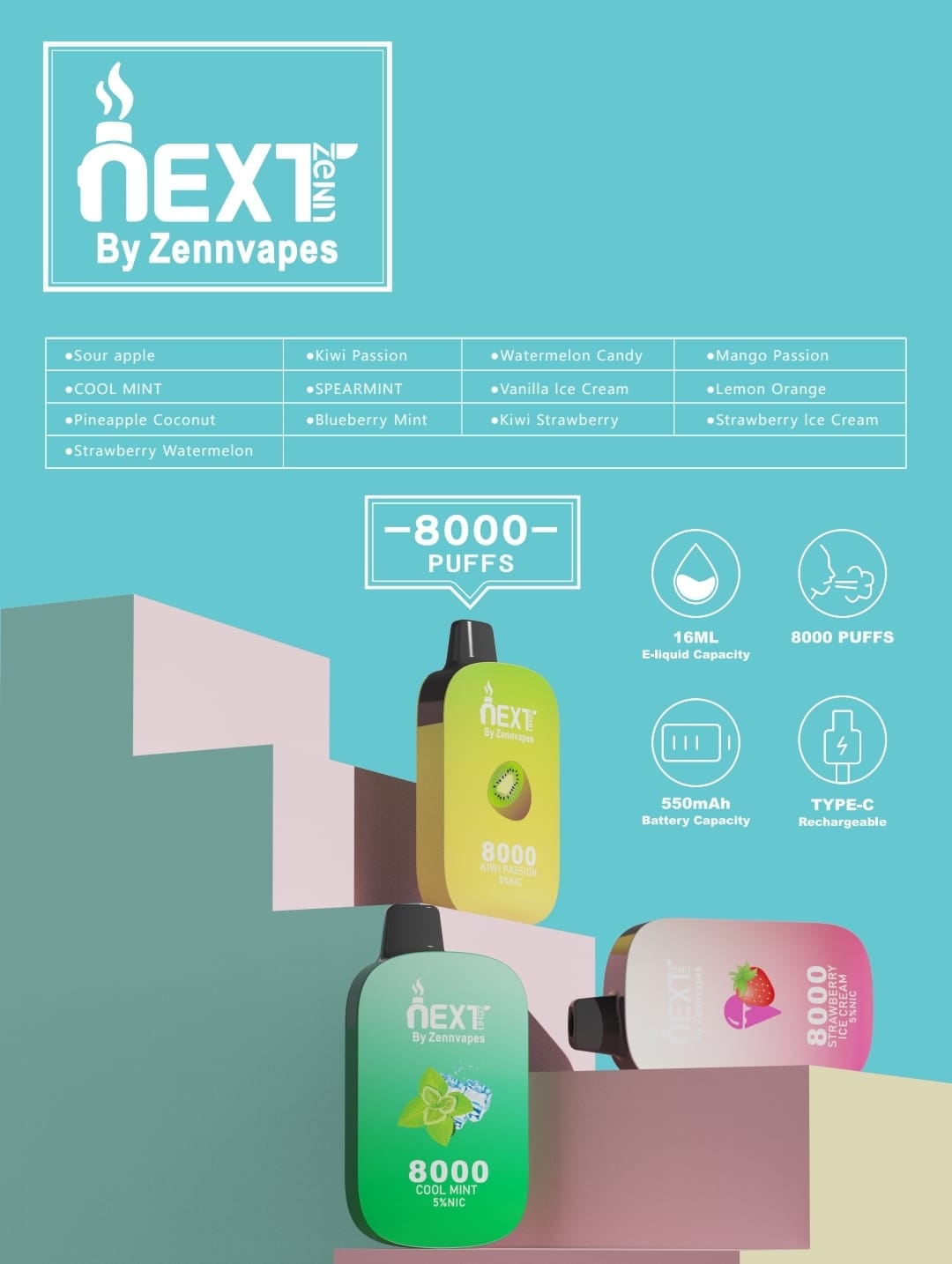NEXTZENN DISPOSABLE VAPE 8000 PUFFS (PACK OF 5) Zenn Vapes NEXTZENN DISPOSABLE VAPE 8000 PUFFS (PACK OF 5) Zenn Vapes