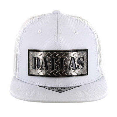 SM095 Dallas Snapback Hat - Carbon PU/Tucker White (Pack of 12)