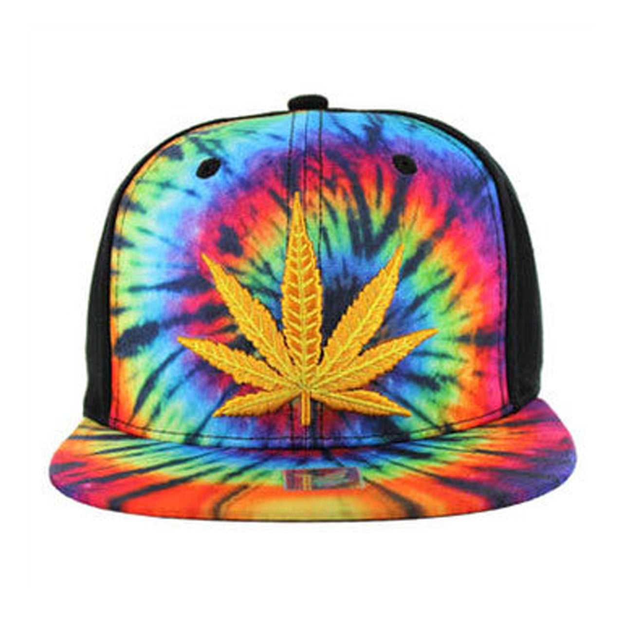 SM003 Marijuana Snapback Hat - Tie Dye (Pack of 12)
