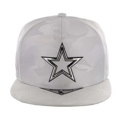 SM157 Star Snapback Hat -  Nylon White Camo (Pack of 12)