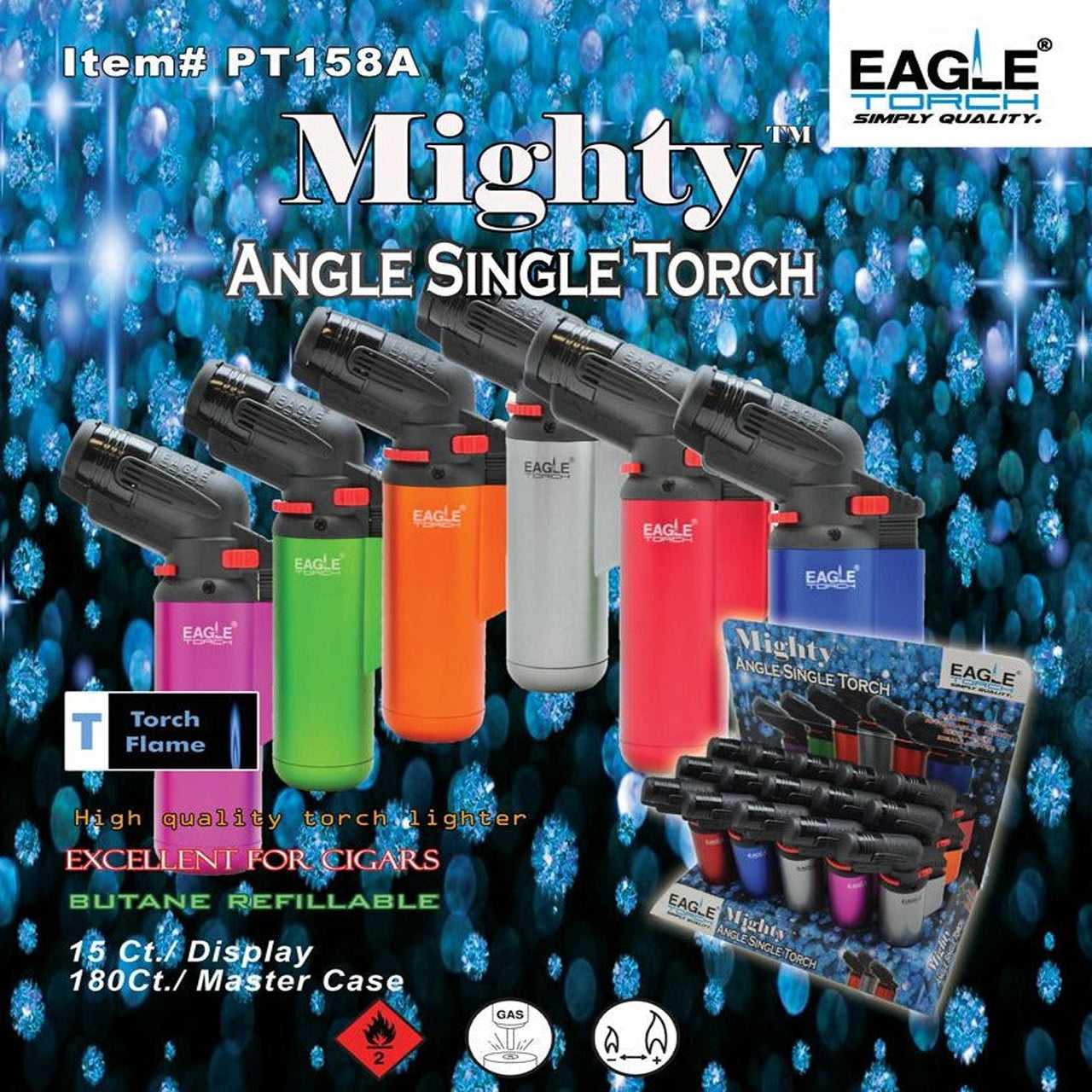Eagle Torch - Mighty-Angle Colored Torch PT158A (Pack of 15)