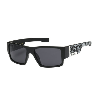 Locs 8LOC91085-SKL Black Frame with Skull Print Tough Guy's Sunglasses (Pack of 12)