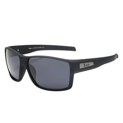 Locs 8LOC91144-MB Robust Large Matte Black Square Polymer Frame Unisex Sunglasses (Pack of 12)