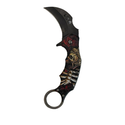 Karambit knife - Red Skeleton - Stainless Steel Fixed Blade Knife